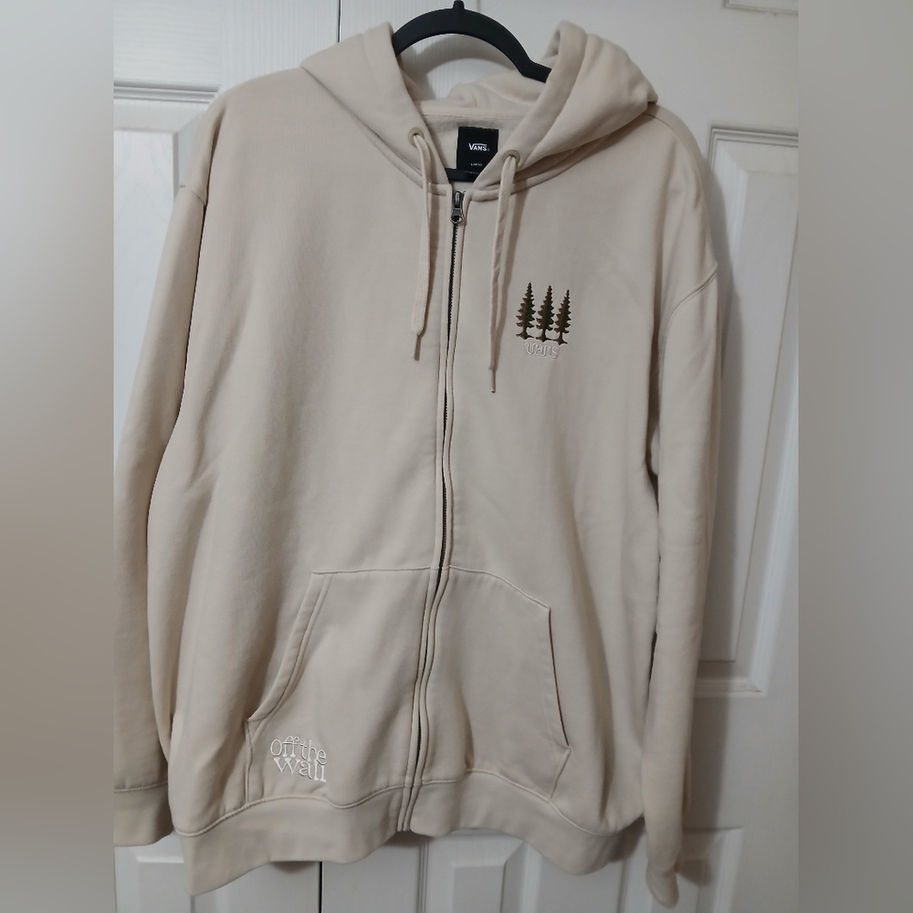 Vans Cream Hoodie with Tree Embroidery